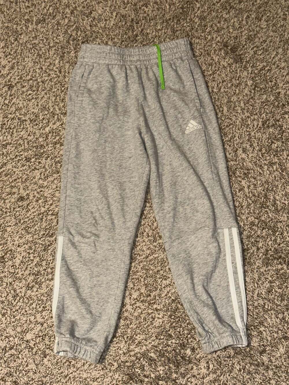 Adidas Kids Gray Melange Fleece Jogger Pants Size 8